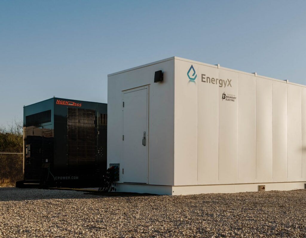 Exterior shot of two EnergyX containers